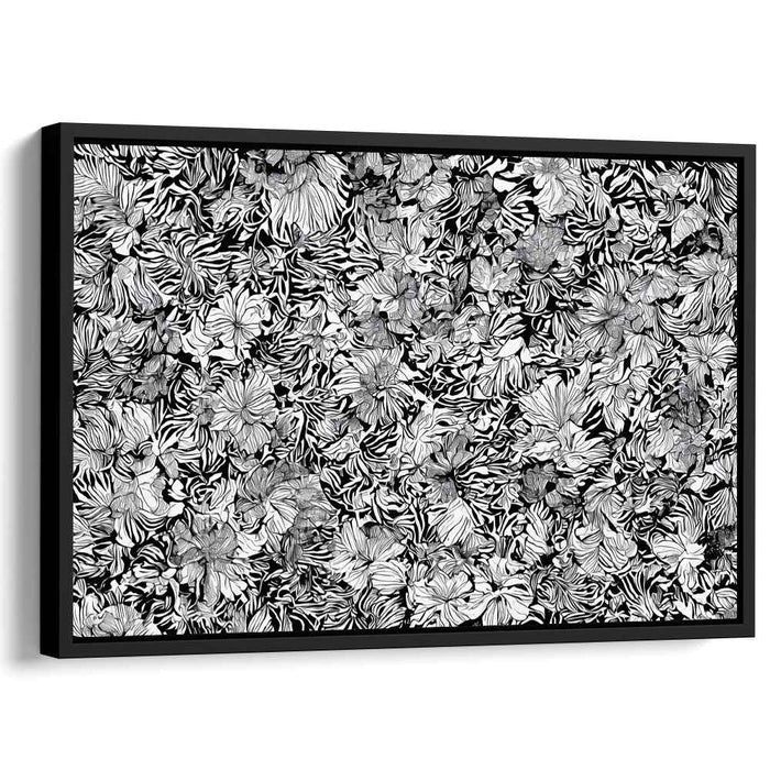 Ink Bloom Impressions: Detailed Black and White Botanical Art Print