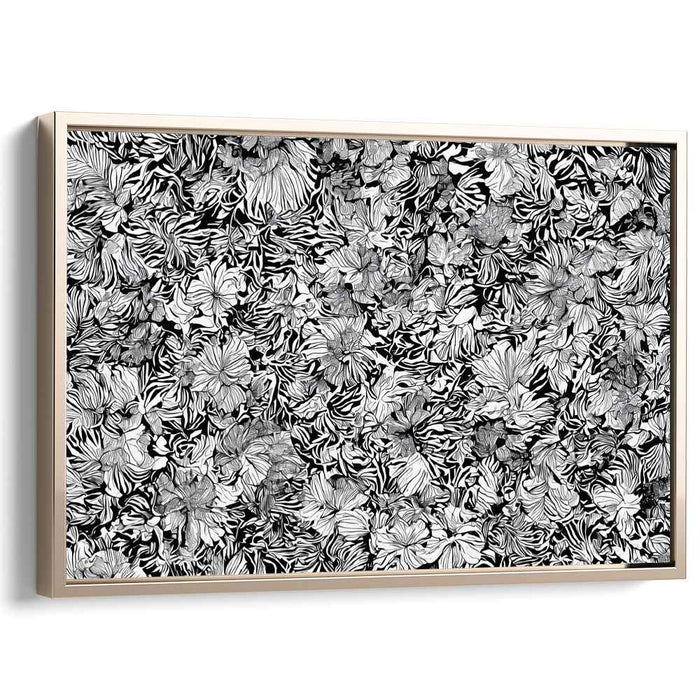 Ink Bloom Impressions: Detailed Black and White Botanical Art Print