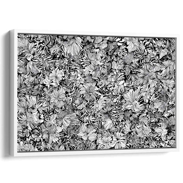 Ink Bloom Impressions: Detailed Black and White Botanical Art Print