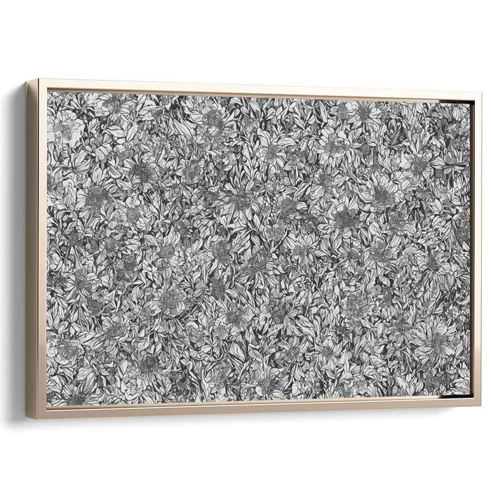 Ink Blooms Surreal: Black and White Botanical Canvas Art Print