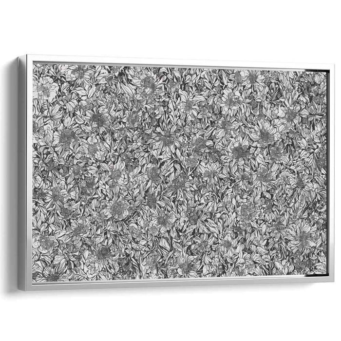 Ink Blooms Surreal: Black and White Botanical Canvas Art Print