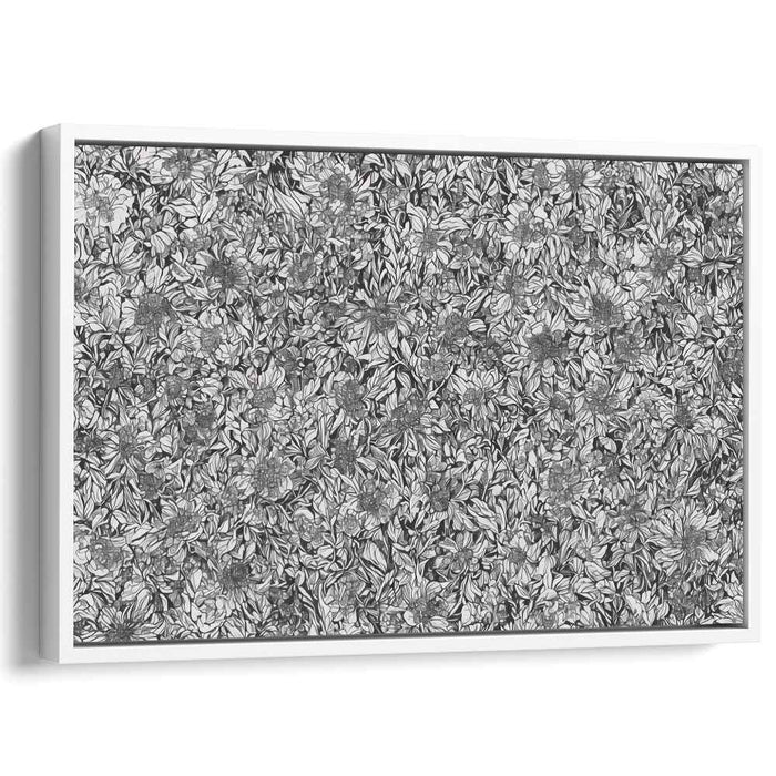 Ink Blooms Surreal: Black and White Botanical Canvas Art Print