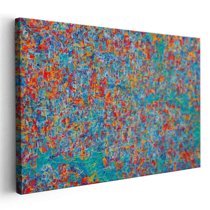 Turquoise Tumult: Abstract Expressionist Turquoise Canvas Art Print