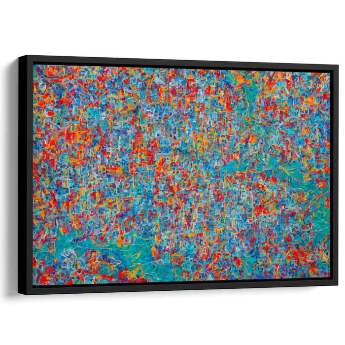 Turquoise Tumult: Abstract Expressionist Turquoise Canvas Art Print