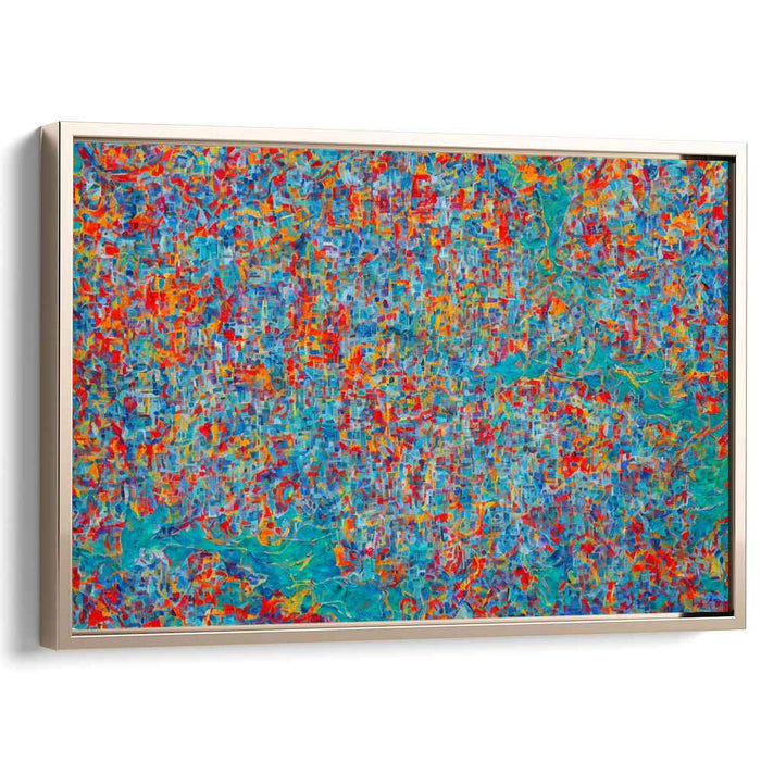 Turquoise Tumult: Abstract Expressionist Turquoise Canvas Art Print