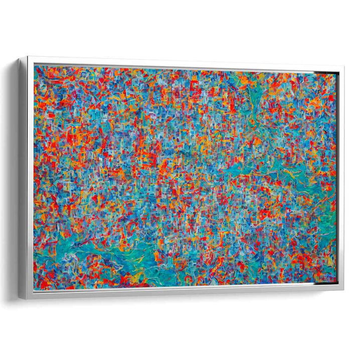 Turquoise Tumult: Abstract Expressionist Turquoise Canvas Art Print