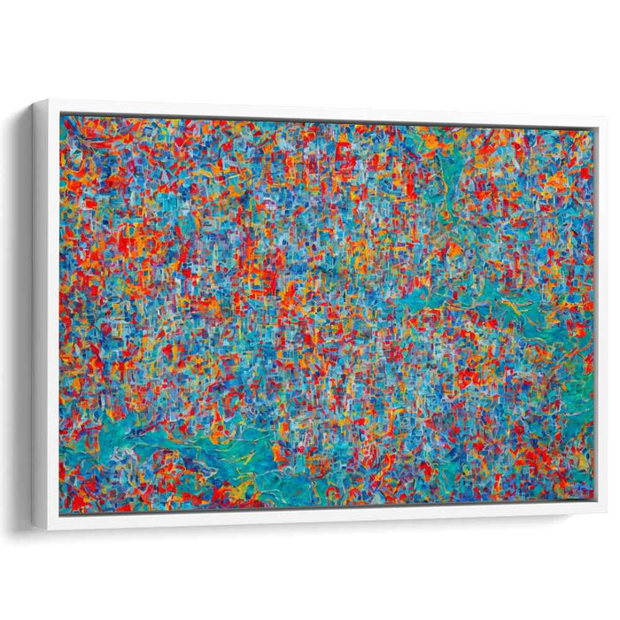 Turquoise Tumult: Abstract Expressionist Turquoise Canvas Art Print