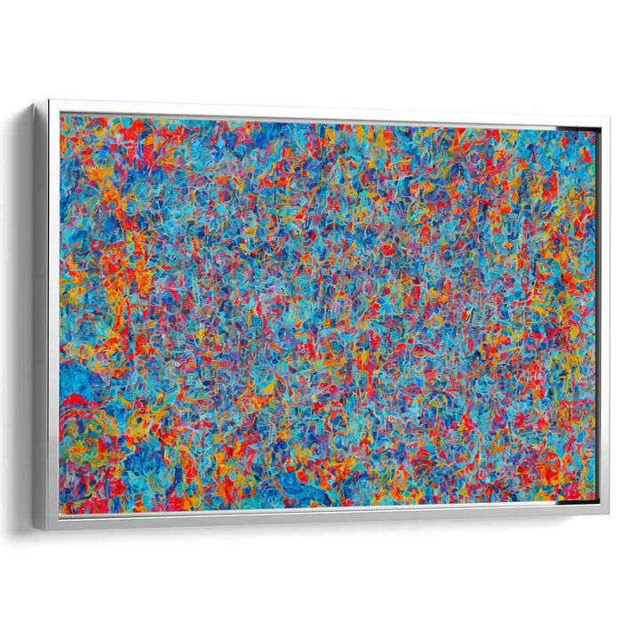 Flamestrokes Symphony: Abstract Expressionist Blue and Fiery Canvas Art Print