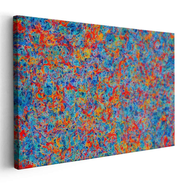 Embers Dance in Abstract: Abstract Expressionist Fiery Orange Canvas Art Print