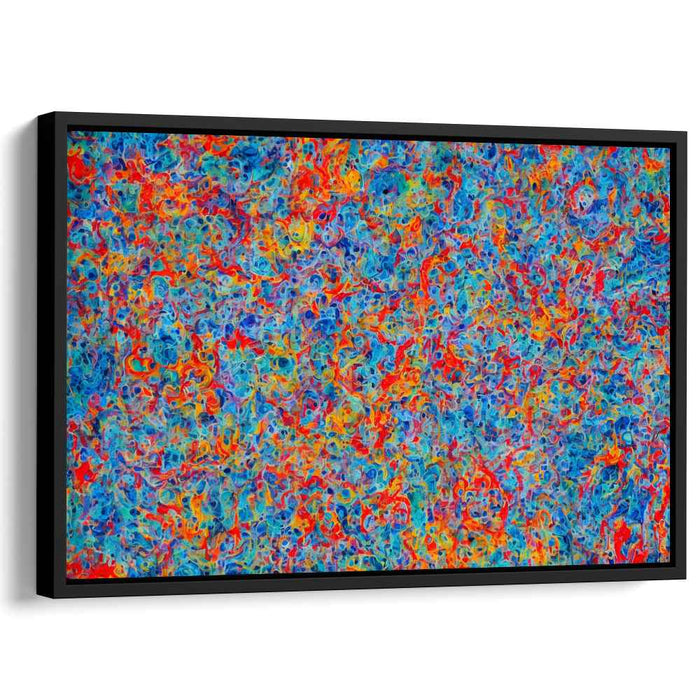 Embers Dance in Abstract: Abstract Expressionist Fiery Orange Canvas Art Print