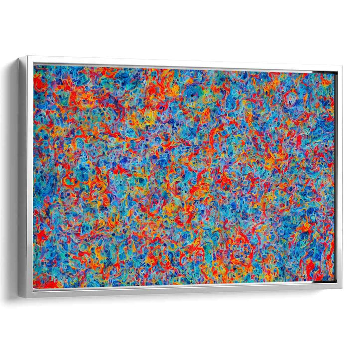 Embers Dance in Abstract: Abstract Expressionist Fiery Orange Canvas Art Print