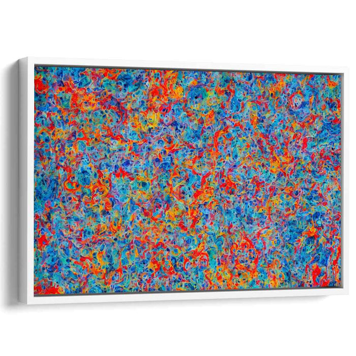 Embers Dance in Abstract: Abstract Expressionist Fiery Orange Canvas Art Print