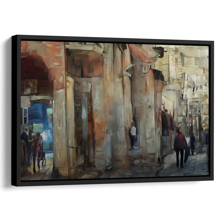 Historic Alleyway: Sunlit Urban Passage Canvas Art Print