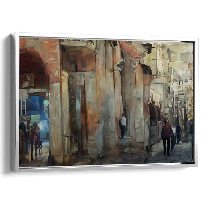 Historic Alleyway: Sunlit Urban Passage Canvas Art Print