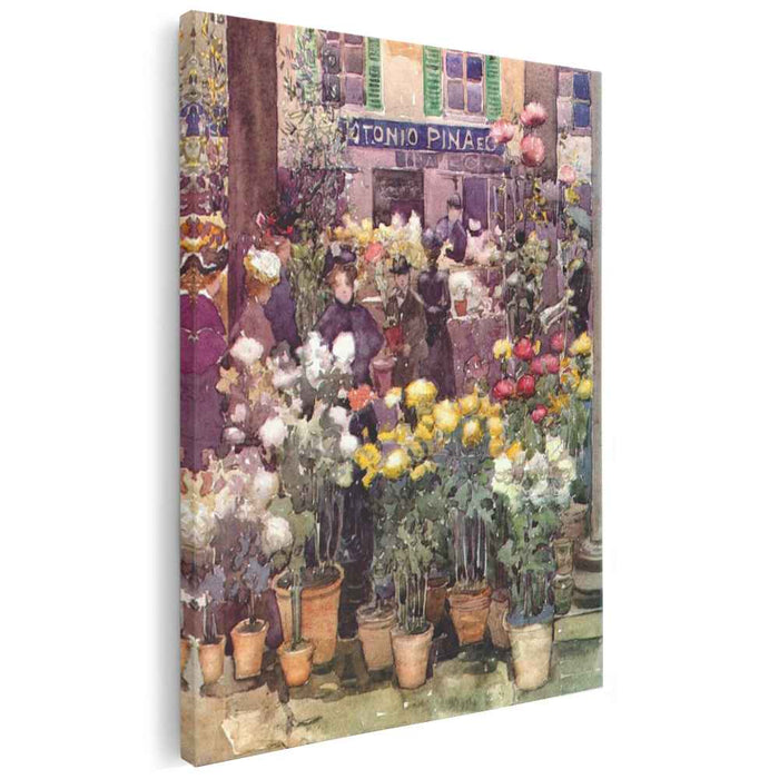 Italian flower market (1898) by Maurice Prendergast