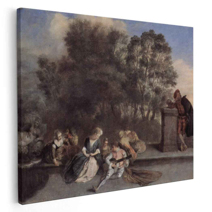 Italian Recreation (1715) by Antoine Watteau