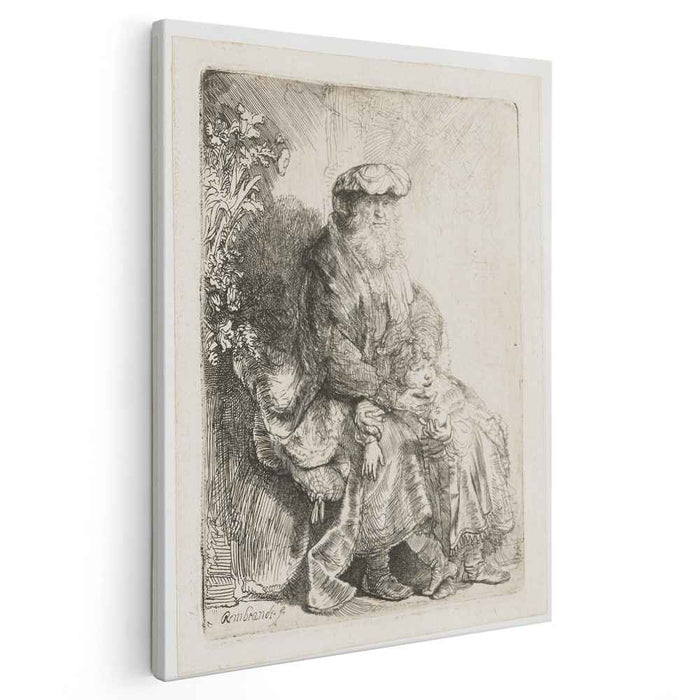 Jacob caressing Benjamin (1637) by Rembrandt