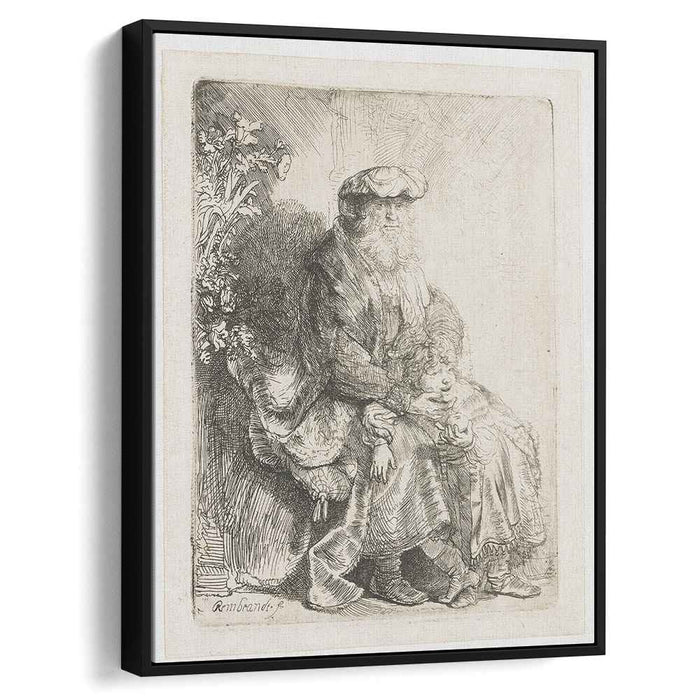 Jacob caressing Benjamin (1637) by Rembrandt