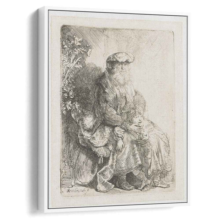 Jacob caressing Benjamin (1637) by Rembrandt