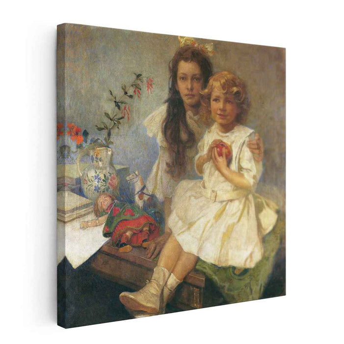 Jaroslava and Jiri, the Artist's Children (1919) by Alphonse Mucha