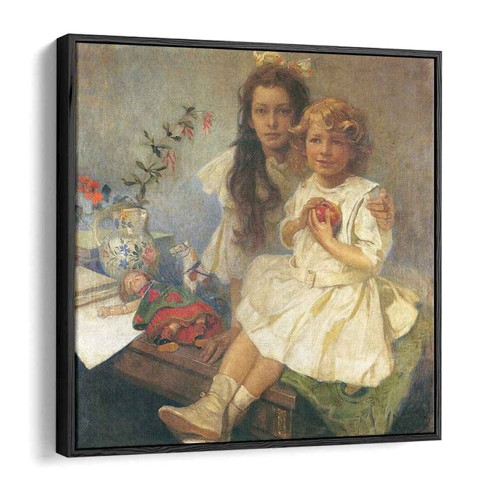 Jaroslava and Jiri, the Artist's Children (1919) by Alphonse Mucha