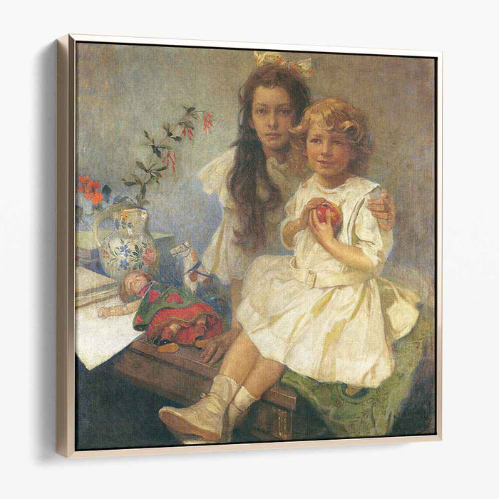 Jaroslava and Jiri, the Artist's Children (1919) by Alphonse Mucha