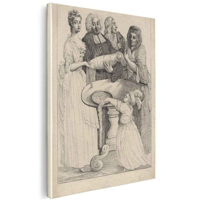 John Henley with five unknown figures by William Hogarth