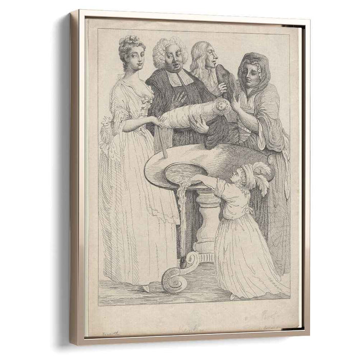 John Henley with five unknown figures by William Hogarth