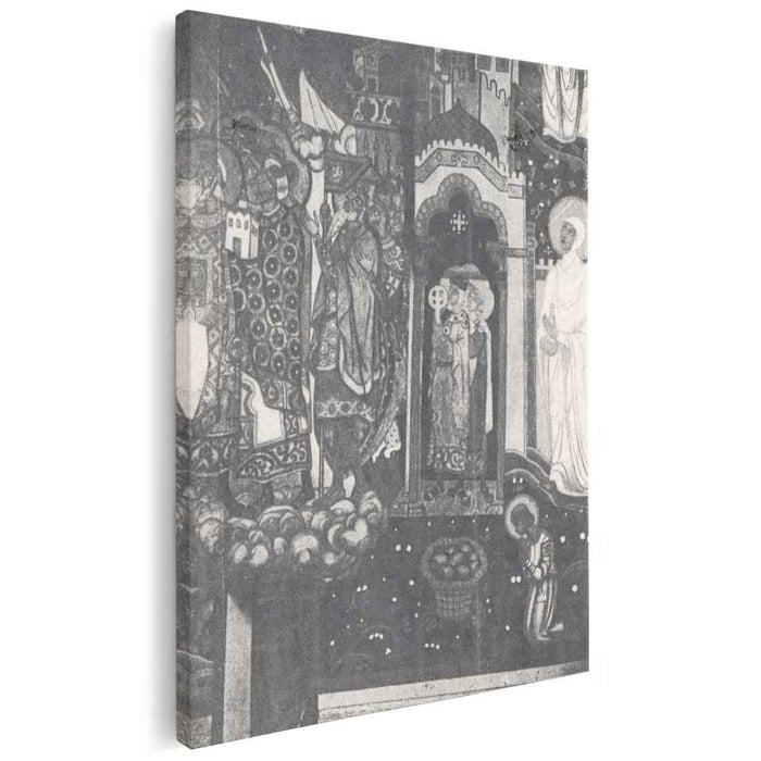 Kneeling warriors (Study of murals for the chapel in Pskov) (1914) by Nicholas Roerich