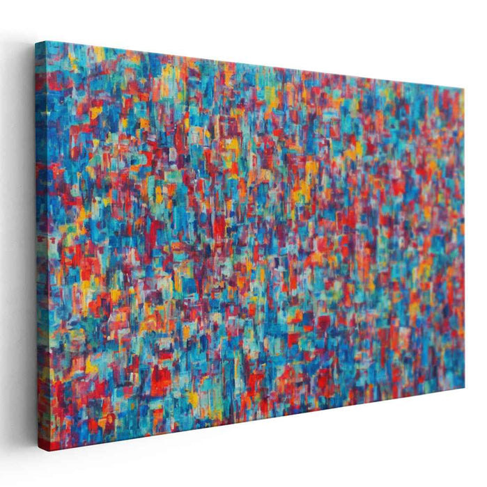 Electric Mosaic: Vibrant Abstract Expressionist Canvas Art Print