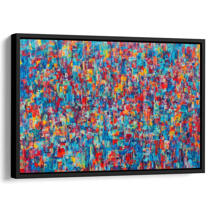 Electric Mosaic: Vibrant Abstract Expressionist Canvas Art Print