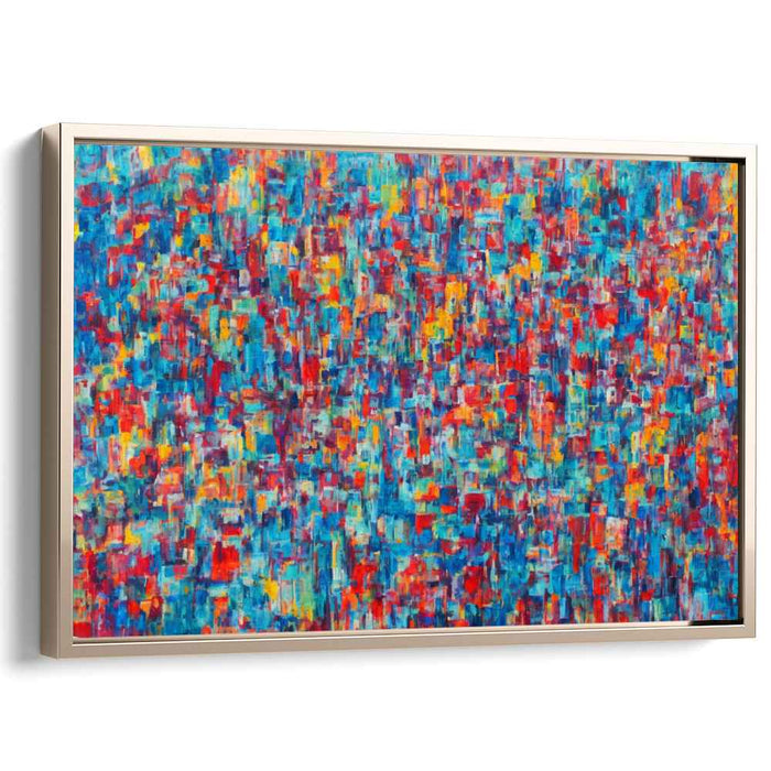 Electric Mosaic: Vibrant Abstract Expressionist Canvas Art Print