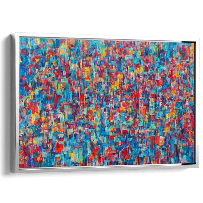 Electric Mosaic: Vibrant Abstract Expressionist Canvas Art Print