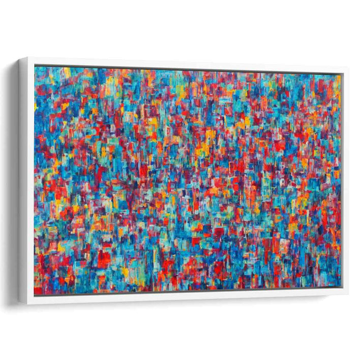 Electric Mosaic: Vibrant Abstract Expressionist Canvas Art Print