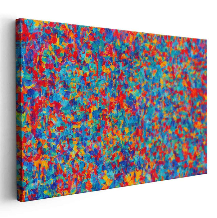 Chromatic Storm Splash: Abstract Expressionist Explosion of Colors Canvas Art Print