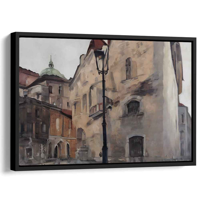 Cobbled Streets Views: European Urban Landscape Canvas Art Print