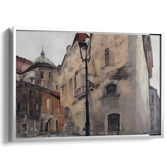 Cobbled Streets Views: European Urban Landscape Canvas Art Print