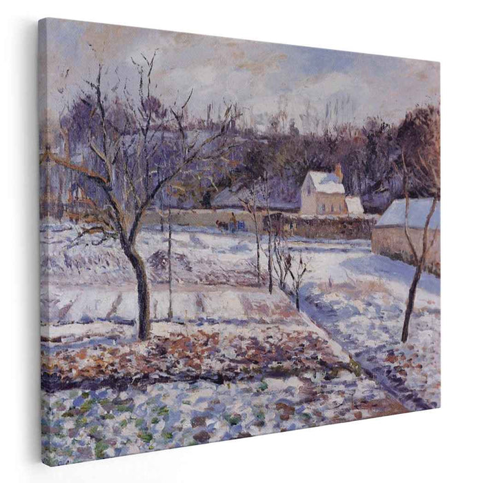 L'Hermitage, Pontoise Snow Effect by Camille Pissarro