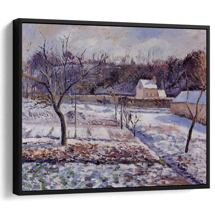 L'Hermitage, Pontoise Snow Effect by Camille Pissarro
