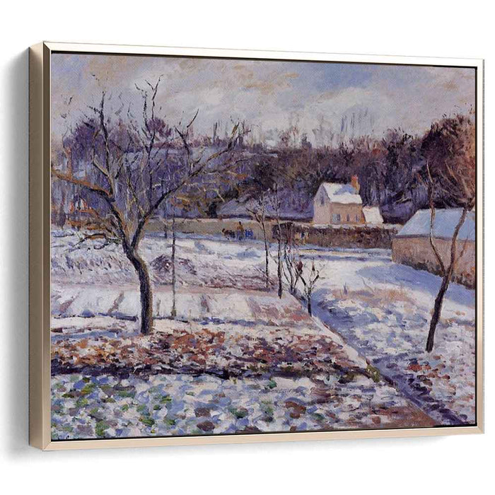 L'Hermitage, Pontoise Snow Effect by Camille Pissarro