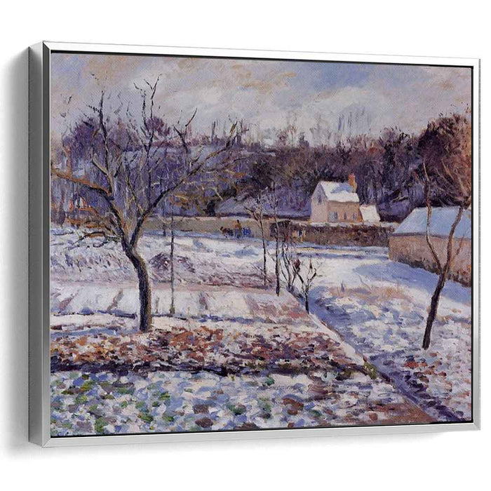 L'Hermitage, Pontoise Snow Effect by Camille Pissarro