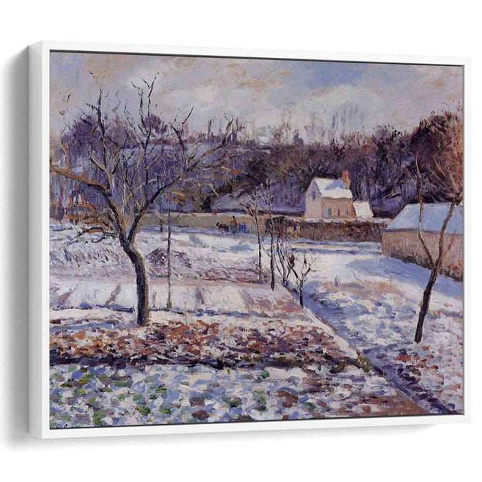 L'Hermitage, Pontoise Snow Effect by Camille Pissarro
