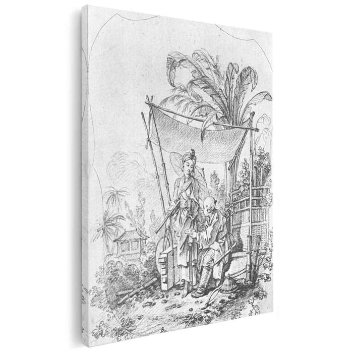 Lady with an Umbrella by Francois Boucher