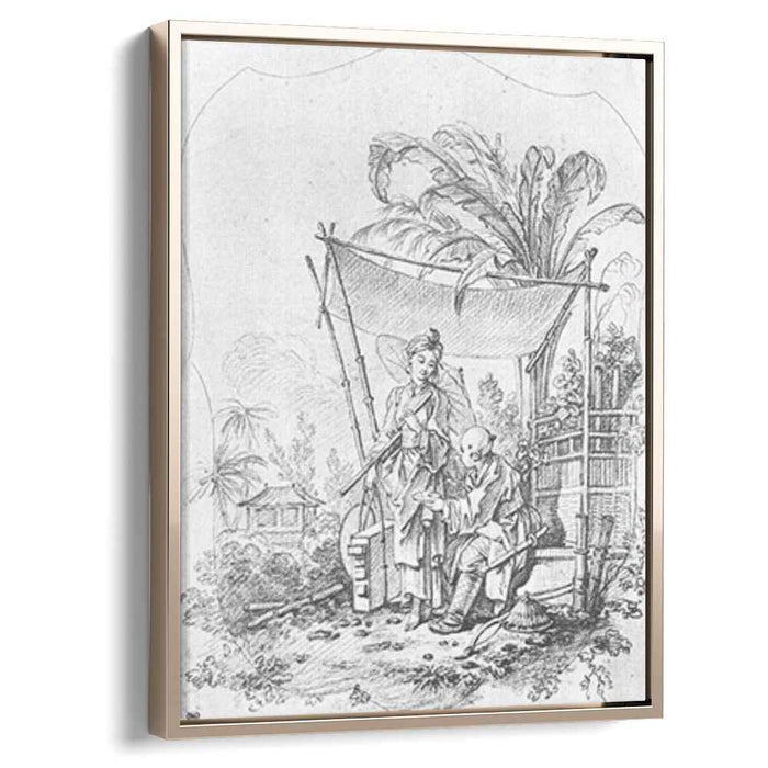 Lady with an Umbrella by Francois Boucher