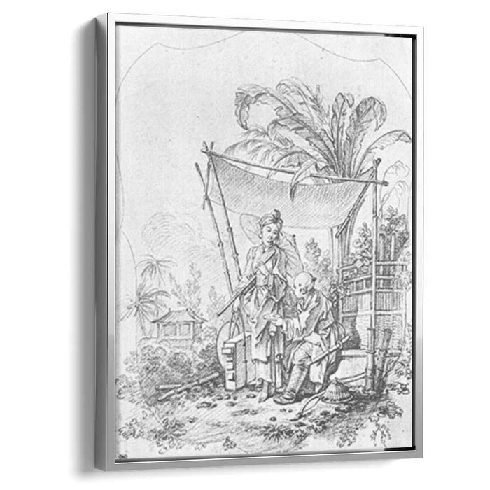 Lady with an Umbrella by Francois Boucher