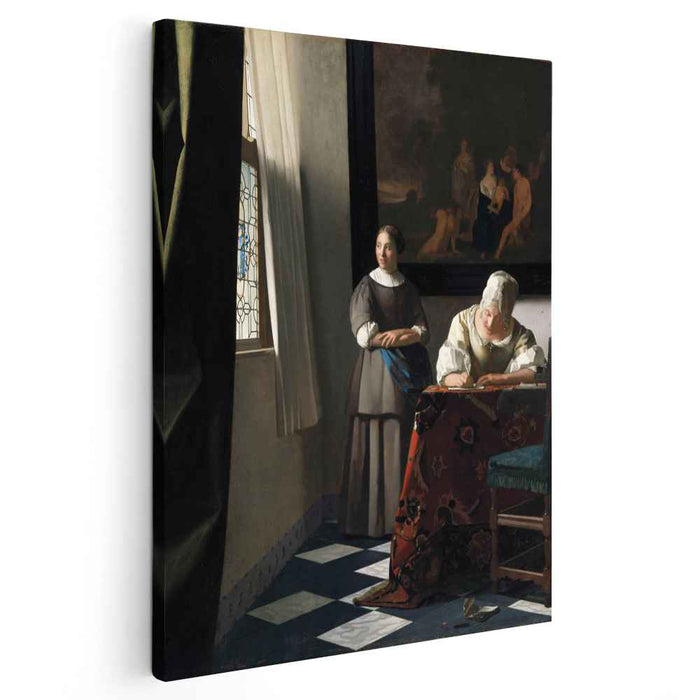 Lady Writing a Letter with Her Maid (1670) by Johannes Vermeer