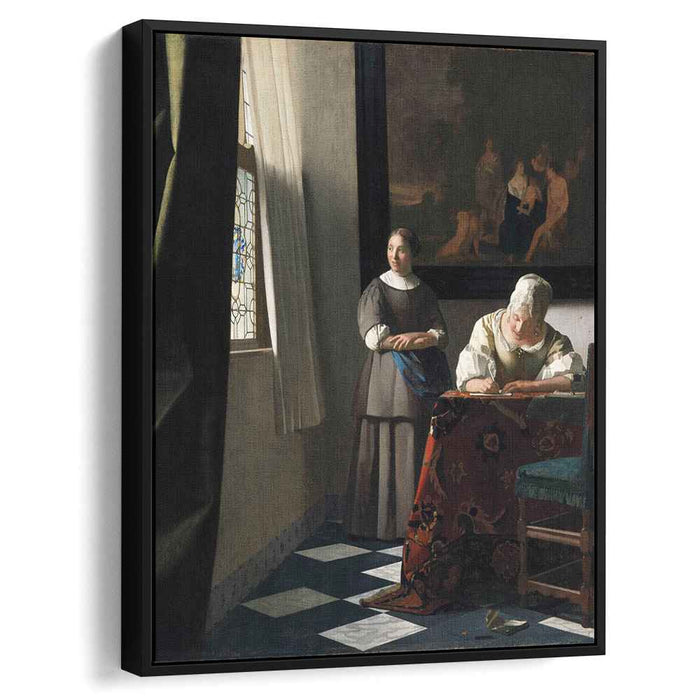 Lady Writing a Letter with Her Maid (1670) by Johannes Vermeer