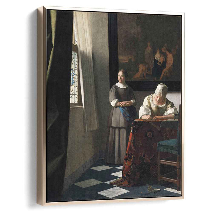 Lady Writing a Letter with Her Maid (1670) by Johannes Vermeer