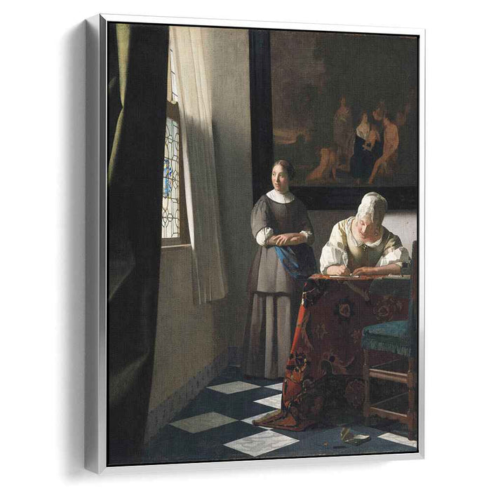 Lady Writing a Letter with Her Maid (1670) by Johannes Vermeer