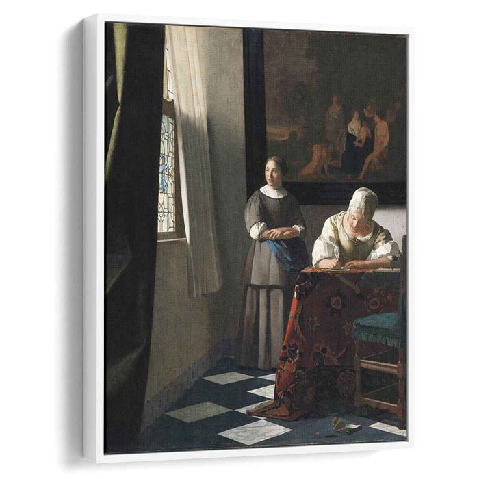 Lady Writing a Letter with Her Maid (1670) by Johannes Vermeer